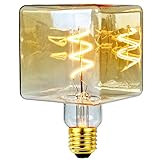 TIANFAN LED-Glühbirnen Vintge Glühbirne Ice Cube φ95mm 4W Dimmbare Edison-Glühbirne 220-240V E27 Spezielle dekorative Glühbirnen (Golden)