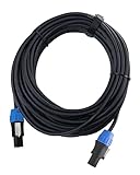 Pronomic pro-line BOXSP2-10 Lautsprecherkabel 2x 2,5 mm² - Professionelles Boxenkabel für DJ & PA - Länge: 10 m - Stecker: 2-Pol Speakon-kompatibel - Spannzangen-Zugentlastung - Schwarz