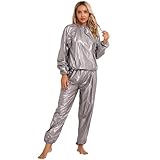 AIGOUT Saunaanzug für Herren und Damen, schmal, rissfest, für Gewichtsübung, Fitnessstudio, Fitness, Workout, grau, XXXL