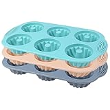 CGTQROVR Mini-Kuchenpfannen zum Backen von 3pcs 6-Cavity Silikonkuchenpfanne Nicht-Stick-Silikonformen für Cupcake Donut Donut Maisbrot Brownie