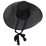 TOGEVAL Traditioneller Fedora Hut aus atmungsaktivem Netzgewebe Schwarz mit breiter Krempe Historischer Kopfschmuck für Kostüme Festivals und Outdoor