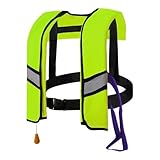 CFITANK Vollautomatische Rettungsweste mit Reflektoren für Outdoor-Abenteuer, Automatische Aufblasfunktion und Sicherheitspfeife, Ideal für Wassersport und Bootsfahrten (Grün)