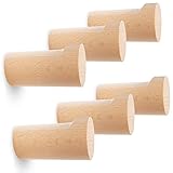 Omsli 6 Stück Holzwandhaken – Wandhaken aus Holz – dekorative Wandhaken zum Aufhängen von Mänteln, Huthaken für Wand, Haken, moderne Garderobenhaken, Wandmontage, Holzhaken