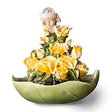 Syfunlv Blumenfee Garten Statue,Rose Brunnen Ornamente Mit Zerstäuber,Fließendem Wasser Außendekoration,Blumen Tischfigur aus Kunstharz,35,5cm,für Draußen Wetterfest,Home Büro Balkon (Stil 2)