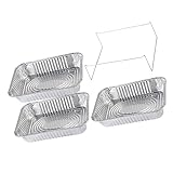 Cabilock 4 Stück Blechpfanne Aus Alufolie Pfannen Zum Mitnehmen Mit Deckel Aluminium Tropfpfanne Liner Strapazierfähige Grillfolie Grillen Tabletts Tropfen Vorbereitung Abfluss Silver