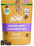 Gelenktabletten für Hunde von Paawy - Test SEHR GUT deutsche Marke - als Snacks mit Grünlippmuschel, MSM, Glucosamin, Chondroitin - sehr hohe Akzeptanz, natürlich, laborgeprüft - 180 Stück