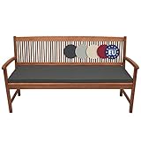 Beautissu Bankauflage - Bequeme Sitzkissen für Gartenmöbel - waschbare Bankkissen Sitzauflage - Gartenbankauflage Outdoor - Palettenkissen 150x48x5 cm - Graphitgrau - Base BK