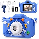 Kinderkamera,Kinder Kamera 1080P 2,0-Zoll-Bildschirm Fotoapparat mit 64GB-Karte Selfie Digitalkamera Kinder Fotokamera für 6-12 Jahre Jungen und Mädchen Weihnachten Spielzeug