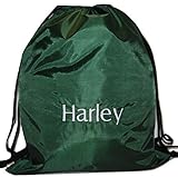 Flaschengrüne Tasche mit Kordelzug, flaschengrün, Approx Size: 16' x 13'