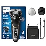 Philips Shaver Series 3000 – Elektrischer Nass- und Trockenrasierer für Männer in Schwarz, mit SkinProtect-Technologie, ausklappbarem Bartschneider, Ladestation und Reisetasche (Modell S3342/13)