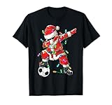 Dabbing Weihnachtsmann Fußball Weihnachten Lustig Tanz Pose T-Shirt