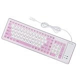 ZAICOLER Mechanische Tastatur, Faltbare Silikontastatur mit 103 Tasten, USB-Kabel, Silikon, Faltbar, Wasserdicht, Stumm, Verblasst Nicht, Faltbare Tastatur, Schreibmaschinentastatur,