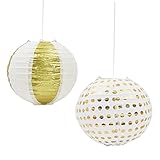 jojofuny 2St Laternenfest led ligts led-light verweihnachtet hochzeitsdekoration raumdeko weiße Laterne Japanisches Krippendekor Goldrand Papier Laternen Papierlaterne für Glühbirne