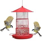 Vogelfutterstation für Wildvögel – Hängender Käfig-Vogelfutterspender aus Metall – auslaufsicherer Futterspender mit 3 Ebenen, Starling-Futterspender, faltbar, leicht zu reinigen und zu befüllen