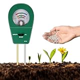 ANOMM 3 in 1 Bodentester, Bodenfeuchte-/Fruchtbarkeits-/pH-Tester, Boden Feuchtigkeitsmesser für Pflanzen, Lange Sonde Feuchtigkeitsmessgerät für Gartenpflege, Rasen, Landwirtschaft (Grün,Doppelnadel)