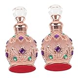 MOTHNUR 2 Stück Nachfüllbare Glas Reise Parfümflaschen Tragbare Elegante Aromatherapie Behälter in Roségold Vielseitige Flakons für Ätherische Öle und Parfüm Auslaufsicher Kompakt für