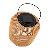 BAZEITFLOW Hängende Solarlaterne Für Außenbereich Wasserdichte Gartenleuchte Rattan Für Terrasse Und Garten