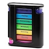 Foubiss Tablettenbox - BPA Frei - Medikamentenbox mit 7 Tage 4 Fächer - Pillendose perfekt für Unterwegs - Seniorenfreundliche Pillenbox - Tablettendose morgens,mittags oder abends