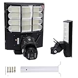 Plyisty Solar-Überwachungskamera Mit Straßenbeleuchtung, 4G, IP66, 1080P-Doppellinse, Personenerkennung, Nachtsicht, Sprach-Gegensprechanlage, SD-Speicher, Solarbetrieben, 36000 Mah