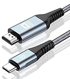 sweguard USB C auf HDMI Kabel 4K 2M,USB Typ C auf HDMI UHD Kabel Geflochten Thunderbolt 3/4 Adapter Kompatibel für i Phone 15 16 Pro Max,MacBookPro/Air,iMac,iPad,Samsung S24 S23 zu s8,Surface,Dell,HP