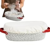 Sauerteig-Brotkorb – Gärschale, Brotschutzkorb | Sauerteigschale zum Gären, Rattan-, Backzubehör, handwerkliches Backen, Brotherstellung, Backzubehör mit Doppelgriff, Gebäckwerkzeuge für Hobby