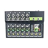 DJ-Kontrollmixer Professioneller 10-Kanal-Digital-Mini-Audio-Mixer, Stereo-Mikrofon/Line-Mini-Mixer, 48-V-Lautstärkeregler for die Aufnahme von DJ-Live-Übertragungen