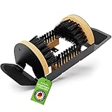 ZENVENTURE® Schuhabstreifer - Robuster Schuhabtreter mit Rundum-Bürsten - Fußabtreter für aussen & innen aus hochwertigem Metall und Lotus-Holz - Antirutsch Schuhputzer für zu Hause Mehrfarbig