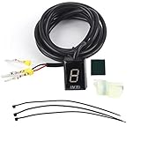 Keenso Motorrad-Ganganzeige, wasserdicht, Motorrad ECU-Stecker, LED-Anzeige, 6 Gänge, digitale Ganganzeige, Schalthebelanzeige für ER-4N/Kle650/ 250r/ 400r