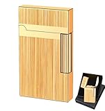 Butanfeuerzeug – Einstellbare, sanfte Flamme, Metall-Gasfeuerzeug-Geschenkbox & Feuersteinzubehör inklusive (Brennstoff Nicht enthalten)(A)