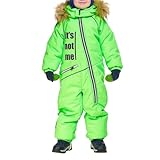 Schneeanzug Kinder Jungen Skianzug Thermo Skioverall Winter Warm Schnee Overall Winddicht Winteranzug mit Abnehmbarer Kapuze Schlammanzug Outdoor Softshell Anzug Kinder Hosenanzug, grün, 8-9 Jahre