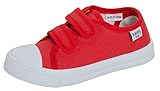 Kinder Segeltuchschuhe Jungen Sneakers Mädchen Pumps Unisex Easy Fasten Plimsolls Freizeitschuhe, Rot, EU31