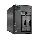 Asustor AS6302T 2-Bay NAS System (Intel Celeron- Apollo Lake, 2GB RAM, Gigabit-LAN mit Link-Aggregation, HDMI 2.0, HotSwap, Raid 0, 1, JBOD) schwarz
