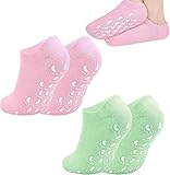 2 Paar Gel Socken zur Reparatur Erweichung Rissiger Füße, Feuchtigkeitsspendende Socken,Fusspflege socken,Wiederverwendbare Fußpflege-Socken zur Hornhautentfernung und Reparatur von Rissigen Füßen