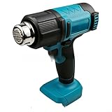 URPIZY 21V Akku-Heißluftgebläse mit LCD-Display, einstellbare Temperatur (50-600°C) & Luftstromkontrolle, inklusive 5 Wechseldüsen