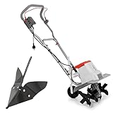 IKRA Elektro Bodenhacke IEM 1500, flexible Arbeitsbreite 32 & 45cm, Arbeitstiefe bis 20cm, starke 1500W Leistung, inkl. Häufelpflug