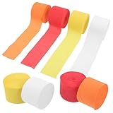 WRITWAA 8 Stück Farbiges Krepppapier Dekoband 2m Lange Geburtstags und Hochzeits Luftschlangen aus Papier Vielseitig für Party Halloween und Selbstgemacht Dekorationen