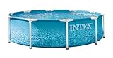 INTEX 28207EP Schwimmbad-Set, 3 m x 76 cm, Metallrahmen, oberirdisches Schwimmbad-Set, inklusive 330 GPH Kartuschenfilterpumpe, durchstoßfestes Material, rostbeständig, 1185 Gallonen Kapazität