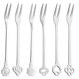 IBXWMNG 6er Set Edelstahl Obst- und Dessertgabeln, Küchengeschirr, ideale Mini-Gabeln für Kuchen, Cocktails, Salate Geburtstagsfeiern, für Haus Restaurant, rostfrei langlebig