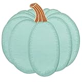 Grelucgo Set mit 4 bestickten Kürbissen Tischsets für Herbst Herbst Thanksgiving Deckchen, doppelte Dicke (Blaugrün)
