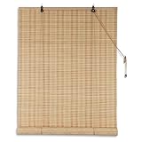 Julido Bambusrollo 80x220cm, Natur, Raffrollo Fensterrollo innen, Sichtschutz, Sonnenschutz, Blendschutz, Fensterdekoration Boho, Blickdicht und lichtdurchlässig