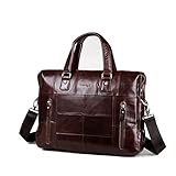 Einzelne Aktentasche aus echtem Leder 13-Zoll-Laptop-Handtasche Messenger Business-Taschen für Männer Einzeldokumententasche (D wie in der Abbildung Gezeigt)