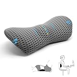 iKALULA Lendenkissen, Memory Foam Rückenstützkissen, Lumbalkissen Rücken, Rückenkissen Bürostuhl und Auto, Ergonomisches Lendenwirbelstützkissen für Autositze,Bürostuhl(Grau)