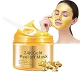 24k Gold peel off maske gesicht, Anti-Aging Gesichtsmaske, Gold Peel Off Maske für Hautpflege & Schönheit, Feuchtigkeit und Anti-Aging, Facelifting Straffende, koreanische gesichtsmaske, 120ml