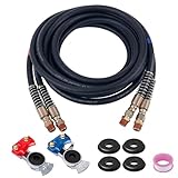 4,5 m Luftleitungsschlauch mit 1,27 cm NPT-Drehverschraubung, gerade, robuste Power-Schläuche, Set, Federschutzgriffe, DOT-Armaturen an beiden Enden, mit glücklichen Händen, Set für Sattelwagen