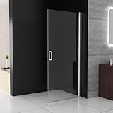 MIQU Duschwand Schwingtür 90x197 cm Walk in Dusche Pendeltüren Duschabtrennung mit 360° Drehtür Duschkabine Nischentür 6mm NANO Sicherheitsglas Duschtrennwand ohne Duschwanne