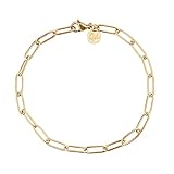 GD GOOD.designs Gliederarmband Gold für Damen mit 18K Vergoldung - Wasserfest - Feingliedrige Armkette aus Edelstahl I Größenverstellbare Gliederkette