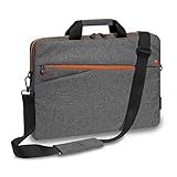 Pedea Laptoptasche Fashion Notebook-Tasche bis 15,6 Zoll (39,6 cm) Umhängetasche mit Schultergurt, grau/orange