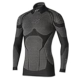 Alpinestars Ride Tech Top Long Sleeve Winter, Thermounterwäsche Herren, Atmungsaktiv Thermoaktiv Funktionswäsche, Thermo Unterwäsche Männer Winter, Schwarz, Gr. XL/XXL