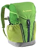 VAUDE Kinderrucksack Jungen & Mädchen Puck 10 Liter in grün, komfortabler Wanderrucksack Kinder, Wetterfester Schulrucksack mit Regenhülle & Lupe, viel Stauraum, Apple