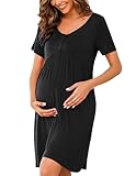 Ekouaer Stillnachthemd Damen Nachthemd mit Stillfunktion Nachthemd Schwangerschaft Nachthemden für Schwangere